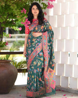 Green Cotton Saree | Traditional Handloom Wear