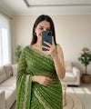 Green Georgette Sequence Work Saree with Embroidery Blouse | RD Radha