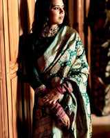 Green Jacquard Silk Saree | Bridal & Festive Wear
