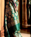 Green Jacquard Silk Saree | Bridal & Festive Wear
