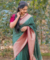 Green Jacquard Silk Saree | Bridal & Festive Wear