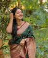 Green Jacquard Silk Saree | Bridal & Festive Wear