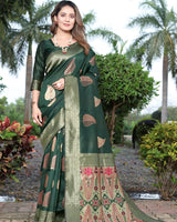 Green Jacquard Silk Saree | Ethnic Wear for Women