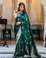 Green Jacquard Silk Saree | Ethnic Wear for Women
