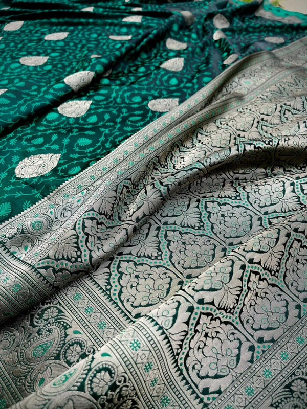 Green Jacquard Silk Saree | Ethnic Wear for Women