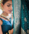 Green Jacquard Silk Saree | Ethnic Wear for Women