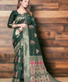 Green Jacquard Silk Saree | Ethnic Wear for Women