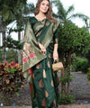 Green Jacquard Silk Saree | Ethnic Wear for Women