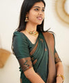 Green Jacquard Silk Saree | Ethnic Wear for Women