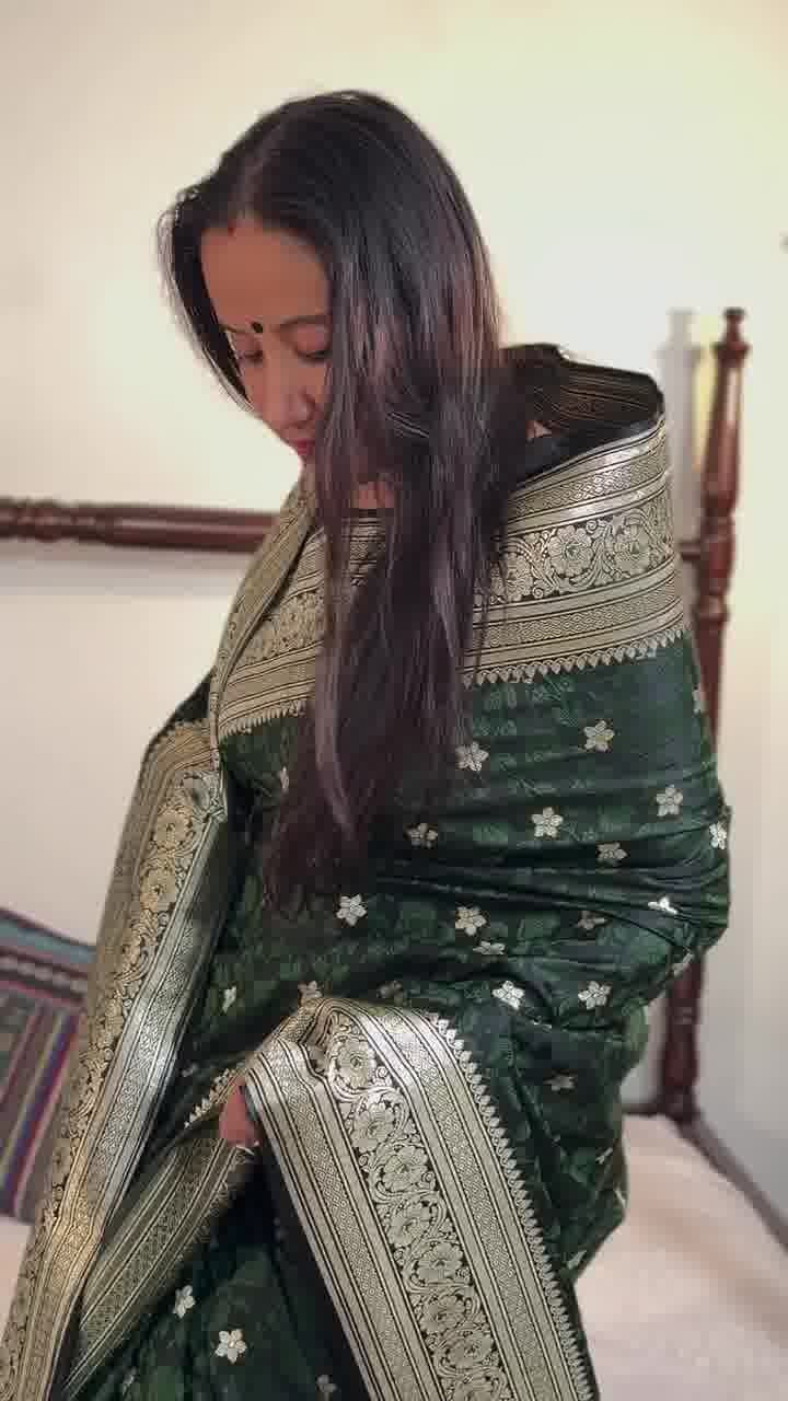 Green Jacquard Silk Saree | Festival & Ceremony Wear