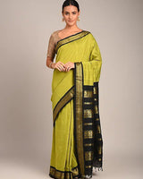 Green Jacquard Silk Saree | Festive & Party Wear