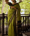 Green Jacquard Silk Saree | Festive & Party Wear