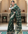 Green Jacquard Silk Saree | Traditional Wedding Wear