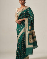 Green Jacquard Silk Saree | Traditional Wedding Wear