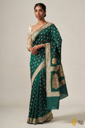 Green Jacquard Silk Saree | Traditional Wedding Wear