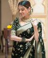 Green Jacquard Silk Saree | Traditional Wedding Wear