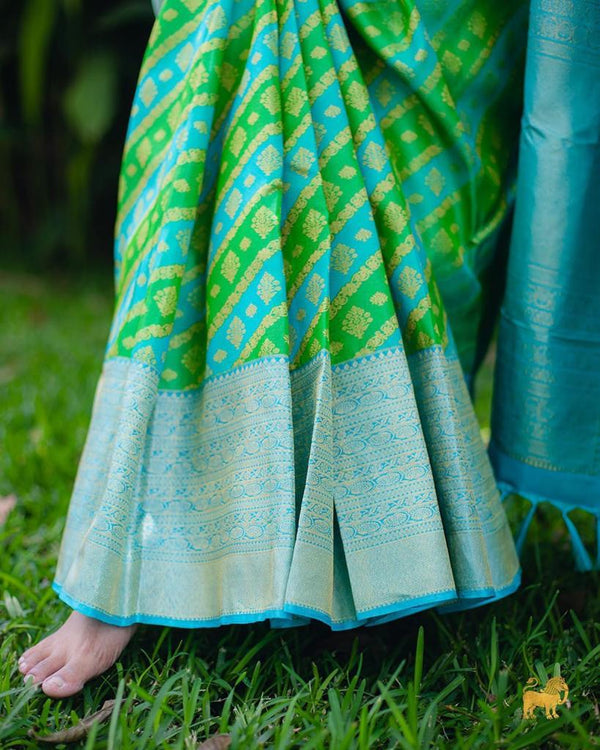 Green Jacquard Silk Saree | Traditional Wedding Wear