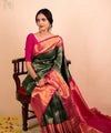 Green Jacquard Silk Saree | Traditional Wedding Wear