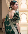 Green Jacquard Silk Saree | Traditional Wedding Wear