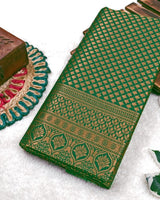 Green Kanjivaram Silk Saree | Bridal & Festive Wear