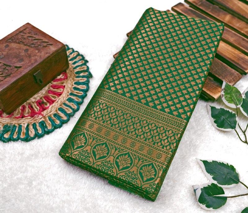 Green Kanjivaram Silk Saree | Bridal & Festive Wear
