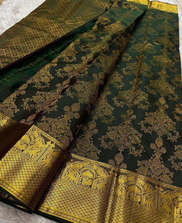 Green Kanjivaram Silk Saree | Festival & Ceremony Wear