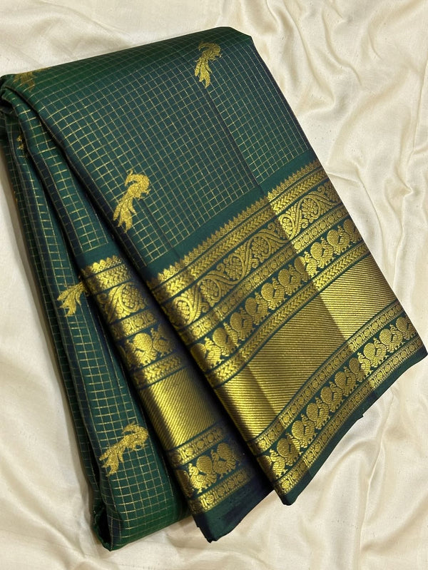 Green Kanjivaram Silk Saree | Festive & Party Wear