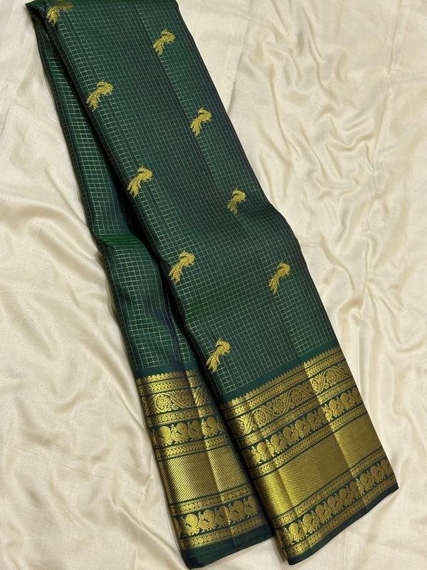Green Kanjivaram Silk Saree | Festive & Party Wear