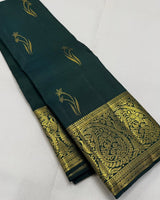 Green Kanjivaram Silk Saree | Traditional Zari Weave