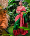 Green Kanjivaram Silk Saree | Traditional Zari Weave