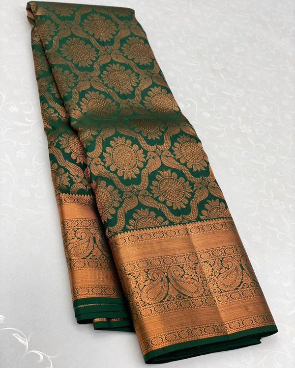 Green Kanjivaram Silk Saree | Wedding & Festive Wear