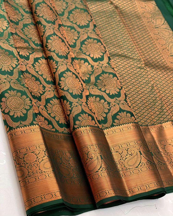 Green Kanjivaram Silk Saree | Wedding & Festive Wear