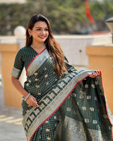 Green Kanjivaram Silk Saree | Wedding & Reception Wear