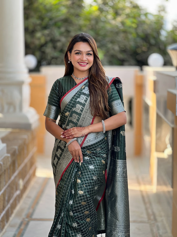 Green Kanjivaram Silk Saree | Wedding & Reception Wear