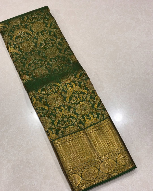 Green Kanjivaram Silk Saree | Wedding & Reception Wear