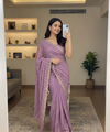 Green Lavender Georgette Sequence Work Saree with Embroidery Blouse | RD Radha