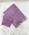 Green Lavender Georgette Sequence Work Saree with Embroidery Blouse | RD Radha