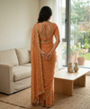 Green Orange Georgette Sequence Work Saree with Embroidery Blouse | RD Radha