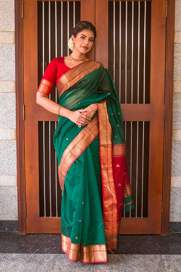 Green Paithani Silk Saree | Festive & Party Wear detail view