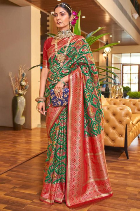 Green Paithani Silk Saree | Festive & Party Wear