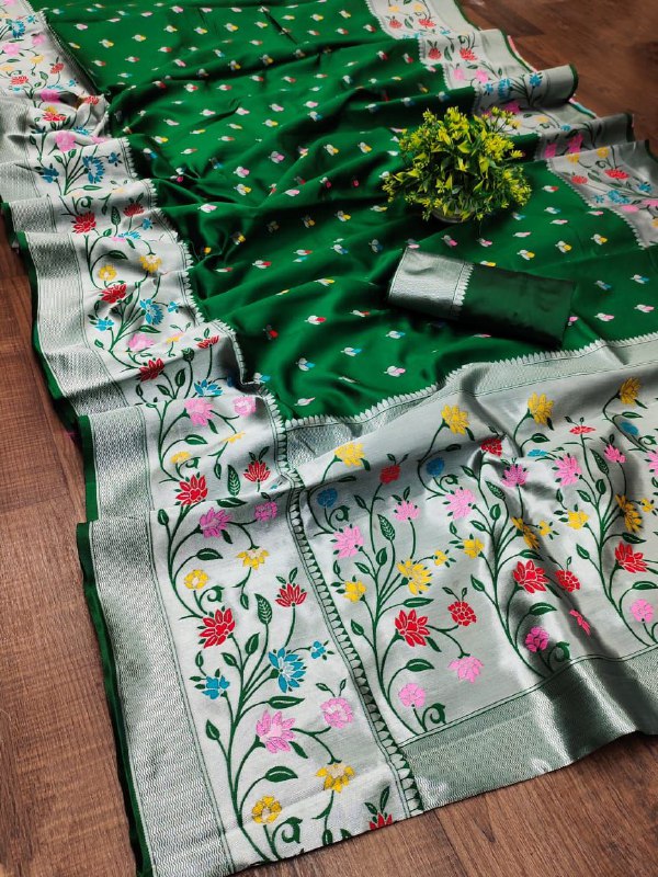 Green Paithani Silk Saree | Traditional Wedding Wear