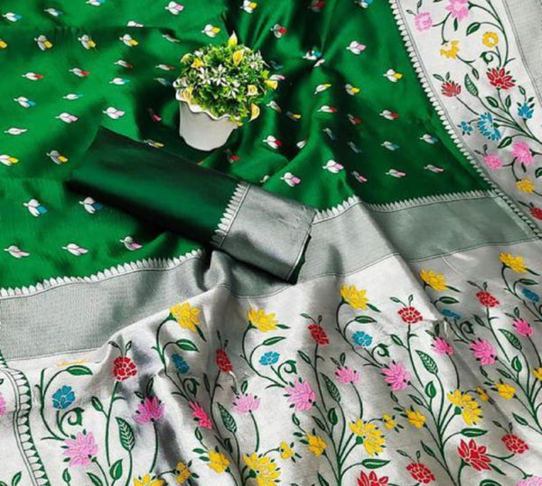 Green Paithani Silk Saree | Traditional Wedding Wear