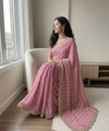 Green Pink Georgette Sequence Work Saree with Embroidery Blouse | RD Radha