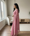 Green Pink Georgette Sequence Work Saree with Embroidery Blouse | RD Radha
