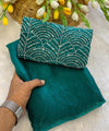 Green Satin Bollywood Saree with Moti Work Designer Blouse | RD DIVISHA