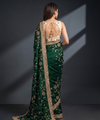 Green Space Satin Sequin Bits Work Saree for Party Wear | RD RAADO