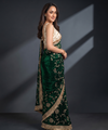 Green Space Satin Sequin Bits Work Saree for Party Wear | RD RAADO