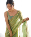 Green Space Silk Sequin Embroidery Saree for Party Wear | RD KAVYA