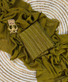 Green Yellow Rangoli Crush Saree with Sequin Bits Blouse | RD VIAANA