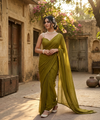 Green Yellow Rangoli Crush Saree with Sequin Bits Blouse | RD VIAANA